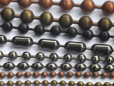 Eleven different kinds of metal bead curtain sample, they are in different colors, shapes and materials.