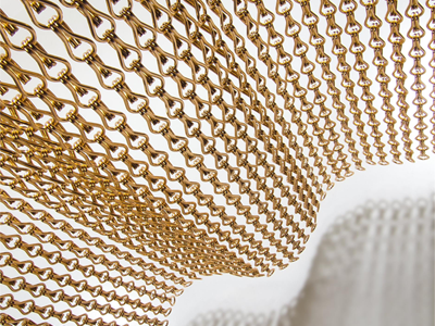 Golden chain link curtain