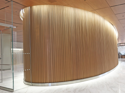 Metal coil drapery used for office wall decoration