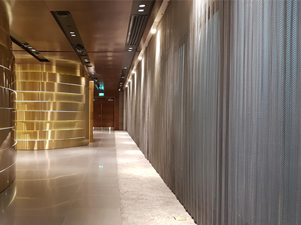 Metal coil drapery used in Muscat international airport