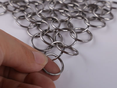 Metal rings of this stainless steel chainmail curtain is welded craft.