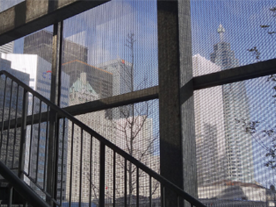 Woven wire mesh used as a sunshade